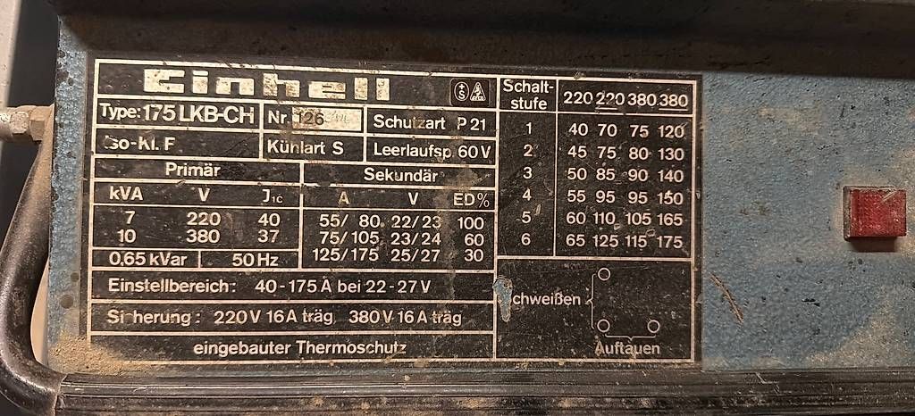 Saldatori: Elektrodenschweissanlage Einhall – Usato da Oberhallau venduto da biberwil
