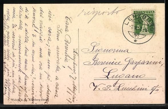 Cartoline postali: AK Lenzburg, Strassenpartie mit Kirche – Usato da Berlin venduto da bartko-reher 1