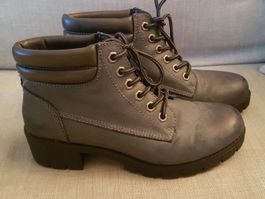 (KOPIE) Graublaue Schnür-Stiefeletten zum Binden