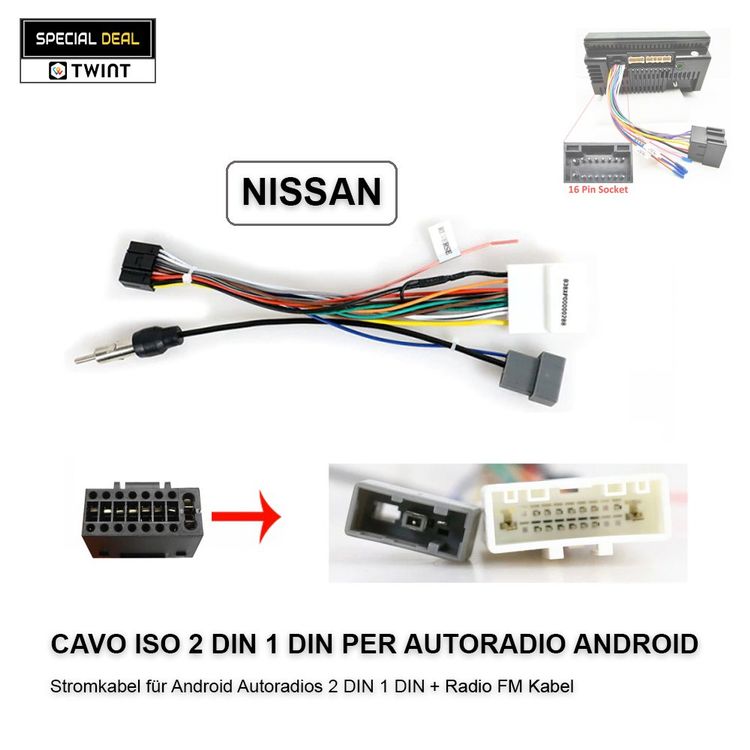 Nissan Stromkabel Antenne Autoradio 2 DIN 1 DIN (Neu und ...