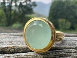 Feiner Ring 925 Sterling Silber Aquamarine Grösse 54