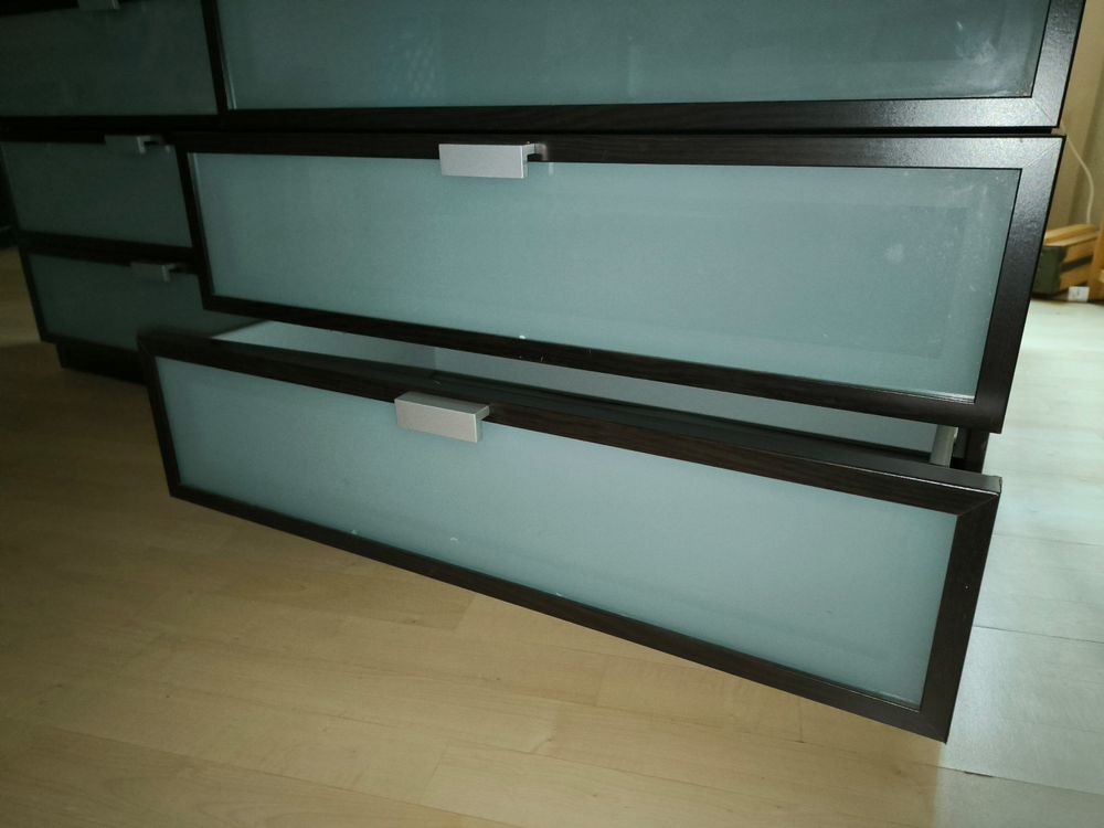 Ikea Hopen Kommode Schwarzbraun inkl. Glasplatte | Kaufen auf Ricardo