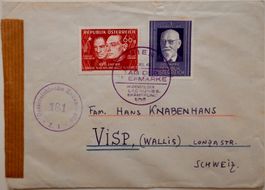 1948 Österreichischer Zensurbrief nach Visp in die Schweiz