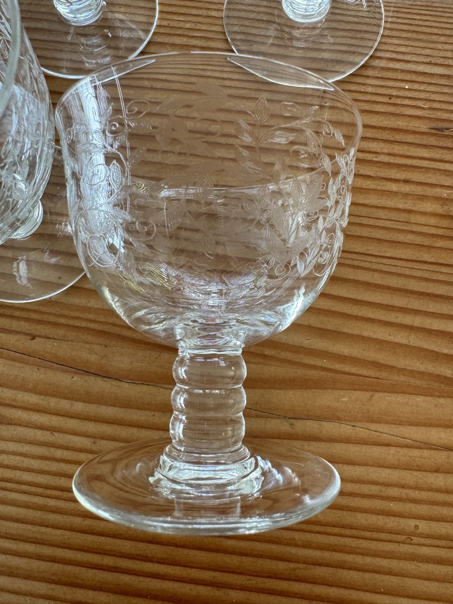 Gläser: 6x Dessertkelch mit Blumenmuster baccarat? – Gebraucht aus Lanzenhäusern von Galaa 4