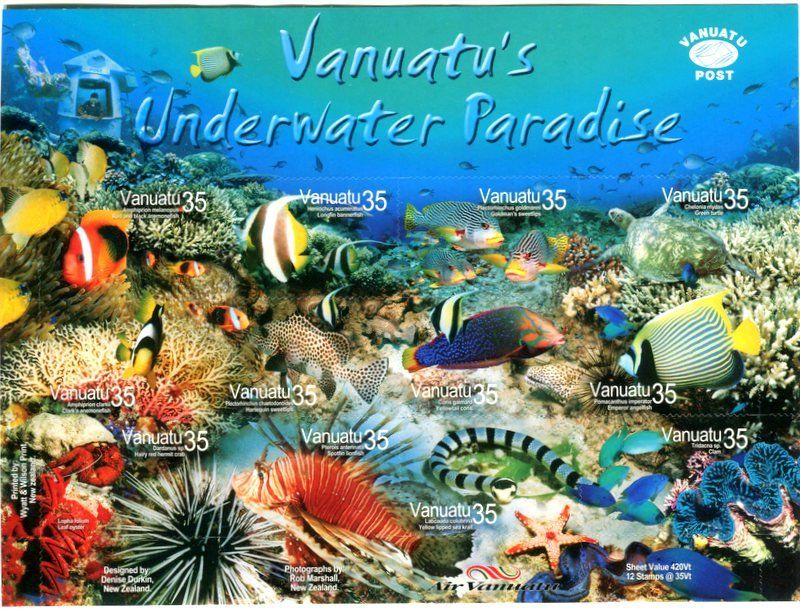 Tutti i francobolli: Block "Fische". Vanuatu – Nuovo e nell'imballaggio originale da Basel venduto da Butsch5