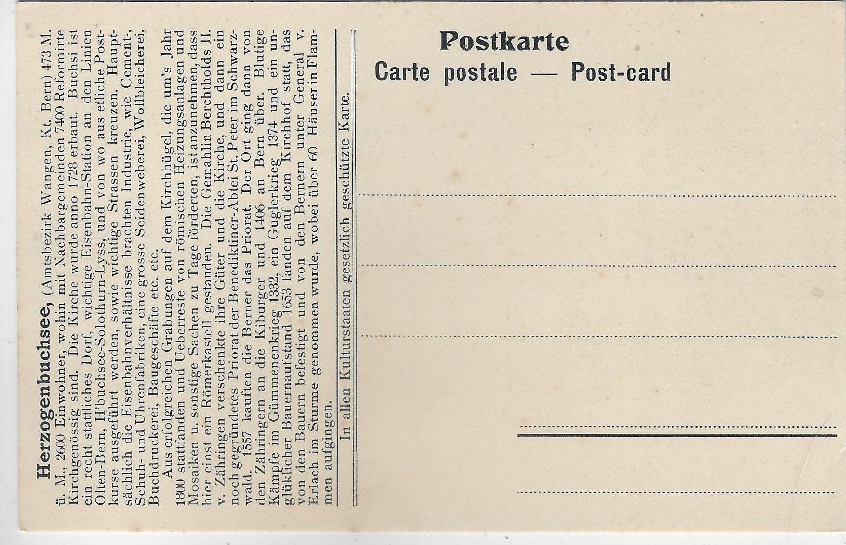 Cartoline postali: Gruss aus Herzogenbuchsee - Generlansicht – Usato da Ettingen venduto da Kartenplanet 1
