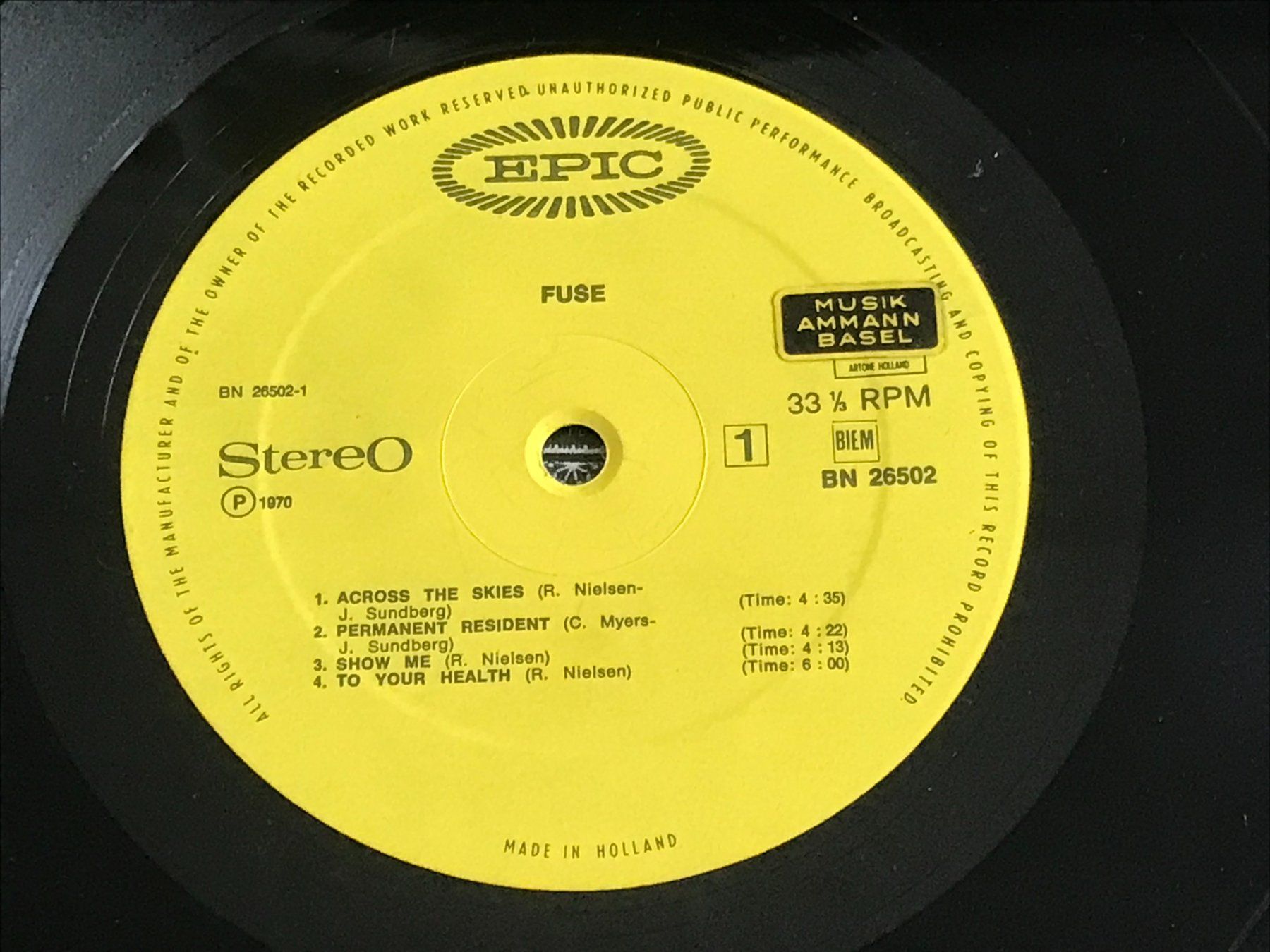 Dischi in vinile: FUSE - Same - pre Cheap Trick - Prog Rock - Original – Usato da Buchs AG venduto da Archie 2