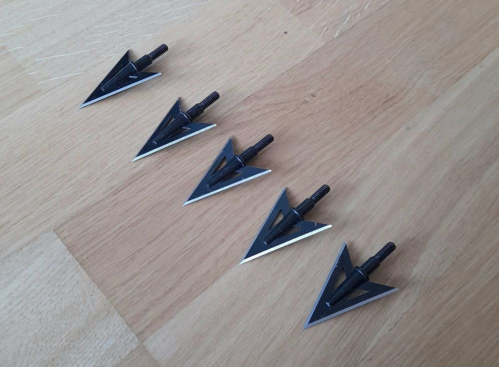 ZSHJG Jagdspitzen 100 Grain – 10 Stück, 2-Klingen-Broadheads, Metall, Für Armbrust & Compoundbogen