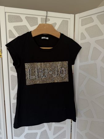 LIU JO T-Shirt – Gr. XS – Schwarz – Strass & Perlen Logo