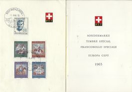 1954/65/66/87 Diverse Erinnerungskarten mit Breifmarken
