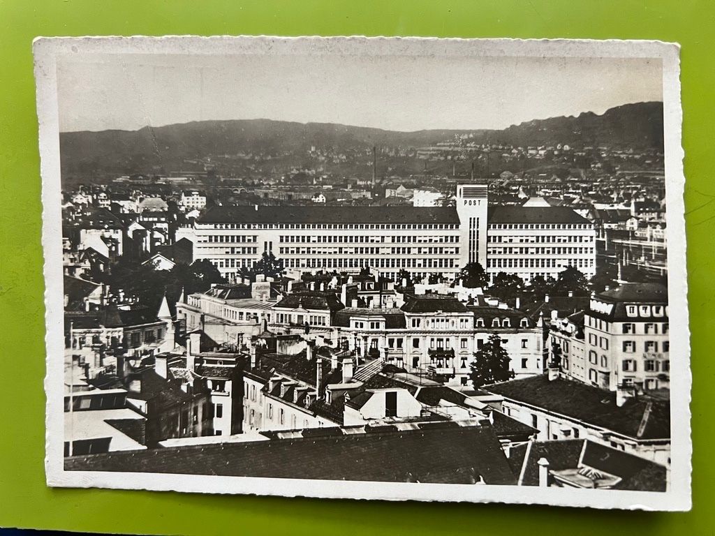 Ansichtskarten: Alte Ansichtskarte Zuerich mit Hauptpost von 1937! – Gebraucht aus Steinach von Momoco