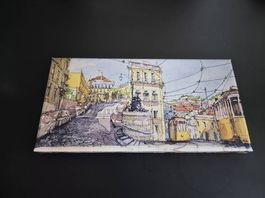 Leinwand Stadtbahn Lissabon