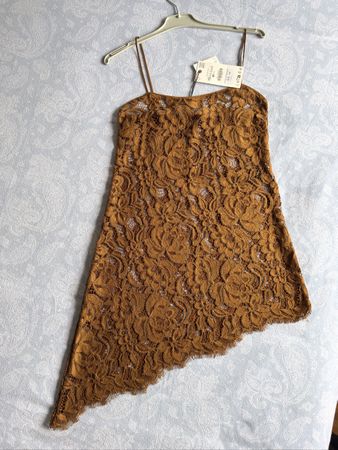 Top Zara nuovo in pizzo marrone taglia XS con etichetta