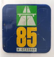 Vignette 1985, erste Autobahnvignette 85