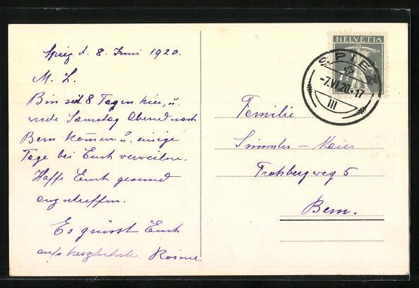 Cartes postales: AK Spiez, Erholungsheim Bethanien, 1920 – D'occasion à Berlin par bartko-reher 1