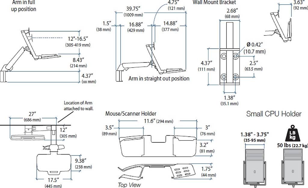 Staffa per monitor: Ergotron 45-273-026 StyleView Sit-Stand Combo System – Usato da Muttenz venduto da Fox 1