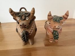 Kuh & Stier Figur aus Ton