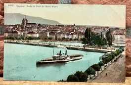 1907 - GENÈVE Rade & Pont du Mont Blanc - Dampfschifff