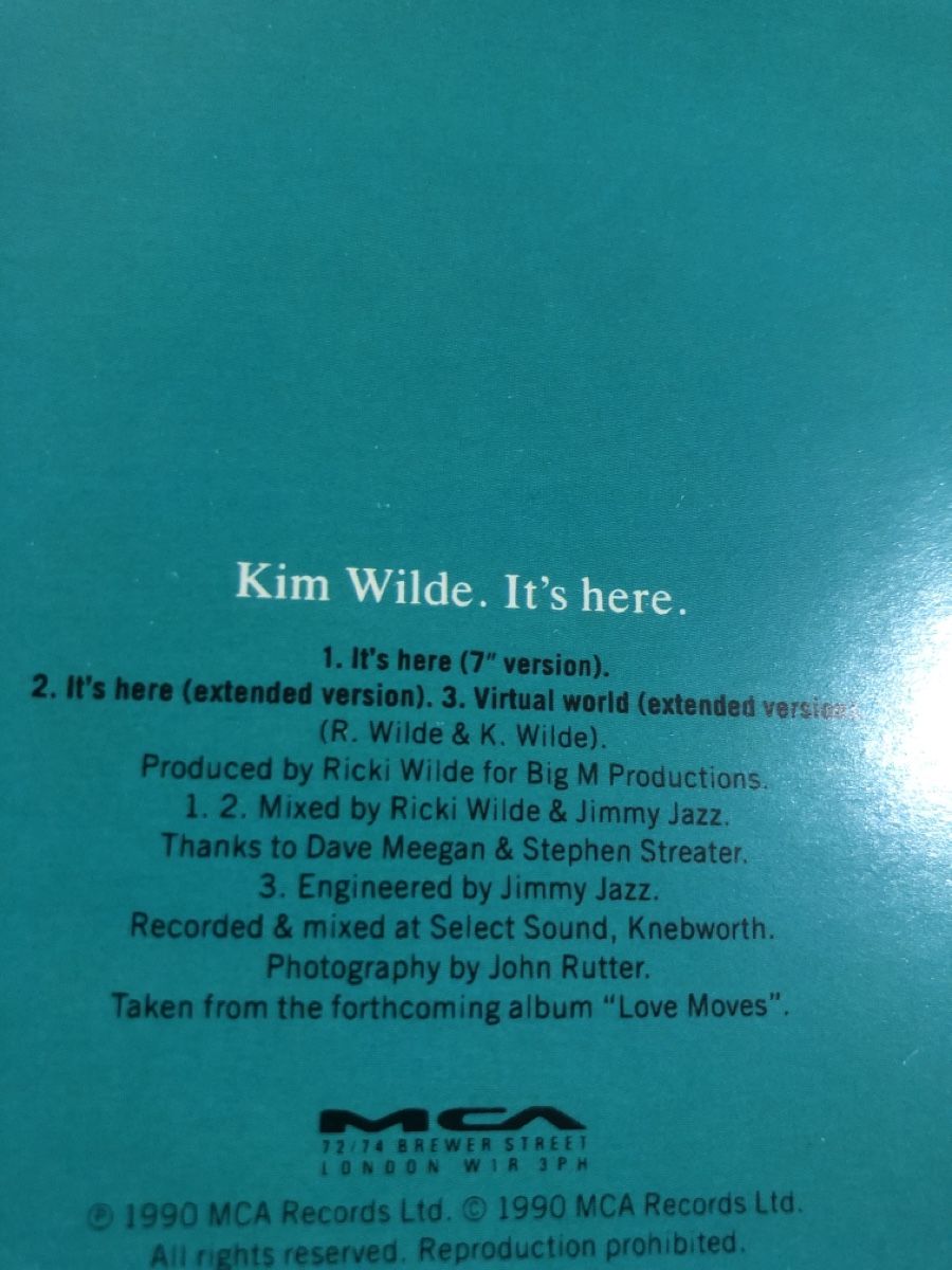 CD: Kim Wilde. It's here. CD Single 1990 guter Zustand – Usato da Flaach venduto da rubo7 1