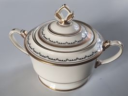 Sucrier vintage porcelaine blanche et or Eschenbach Bavaria.