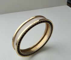 Art Deco Vergoldetes Armband Schwarze Steine & Leder