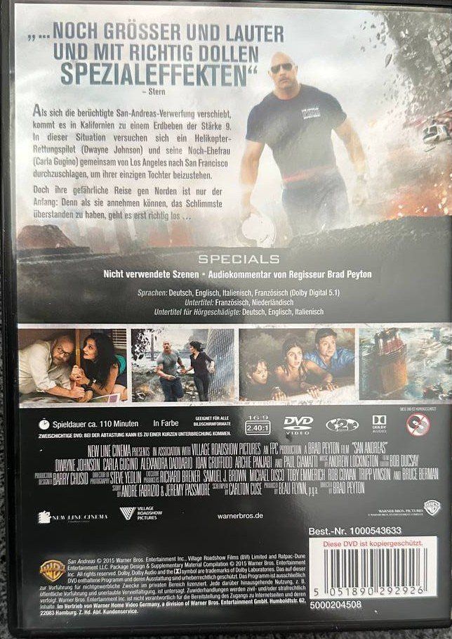 Tutti i DVDs: DVD: San Andreas mit Dwayne Johnson - Top Zustand! – Usato da Beringen venduto da Mantafisch1 1