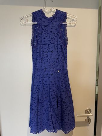 LIU JO — Robe courte en dentelle bleu roi & doublure