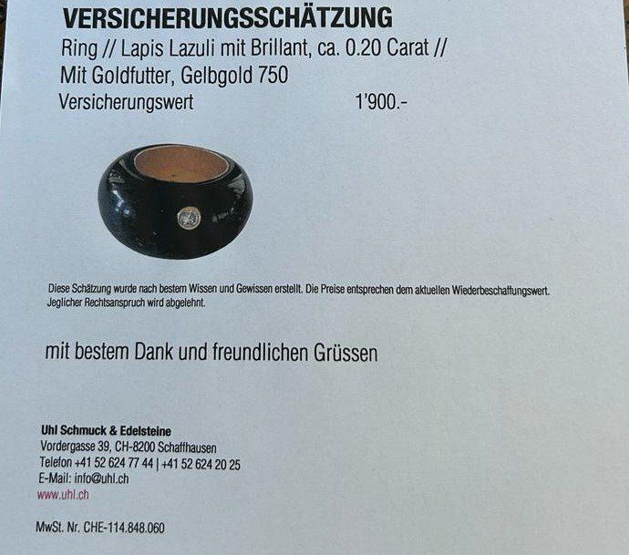 Anelli: Lapislazuli-Gold Ring und Ohrring – Usato da Schaffhausen venduto da amwr 5