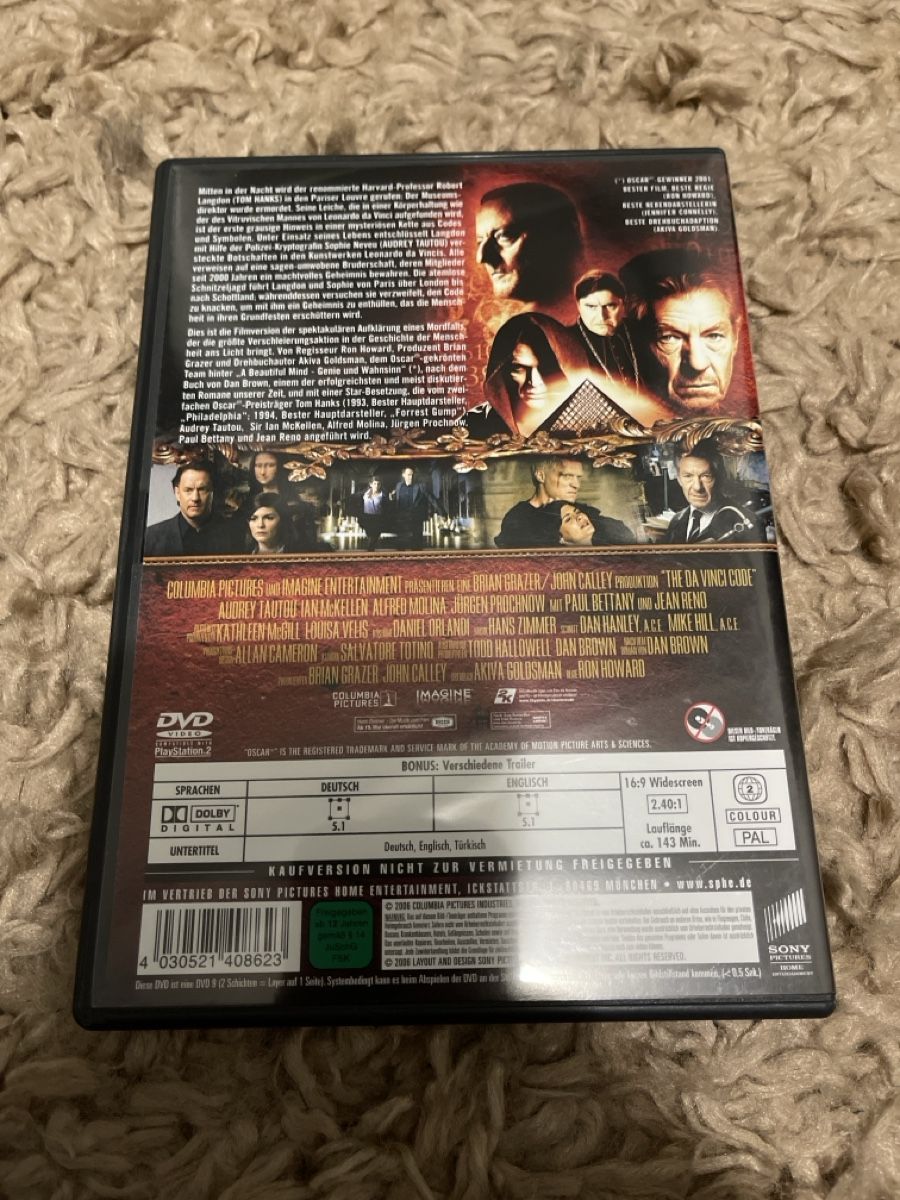 Tutti i DVDs: DVD: The Da Vinci Code - Sakrileg - Top Zustand! – Usato da Unterkulm venduto da AnoliOccasion 2