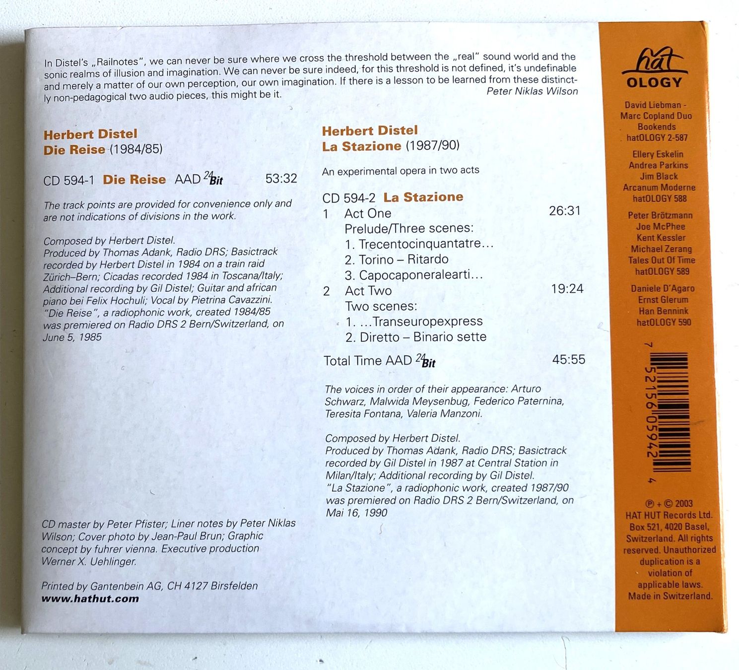 CD: RAILNOTES - Herbert Distel -  2 CD – Nuovo (secondo la descrizione) da Hünenberg venduto da Ecila 3