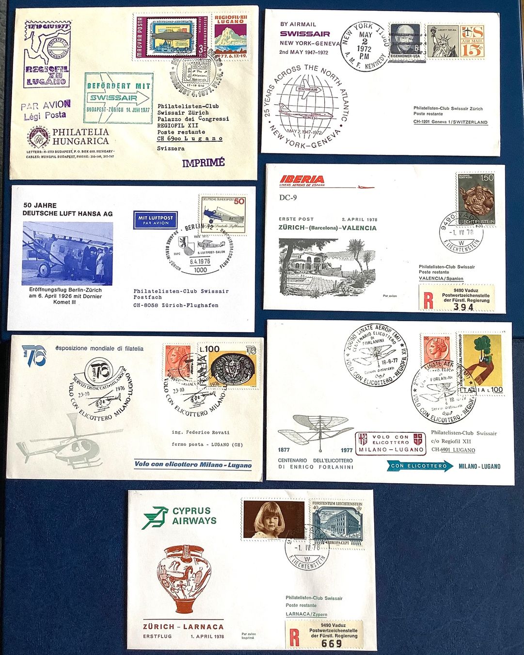 Tutti i francobolli: 1972-78 / Div. Erstflug und Helikopter Briefe – Nuovo (secondo la descrizione) da Liestal venduto da Skunk02
