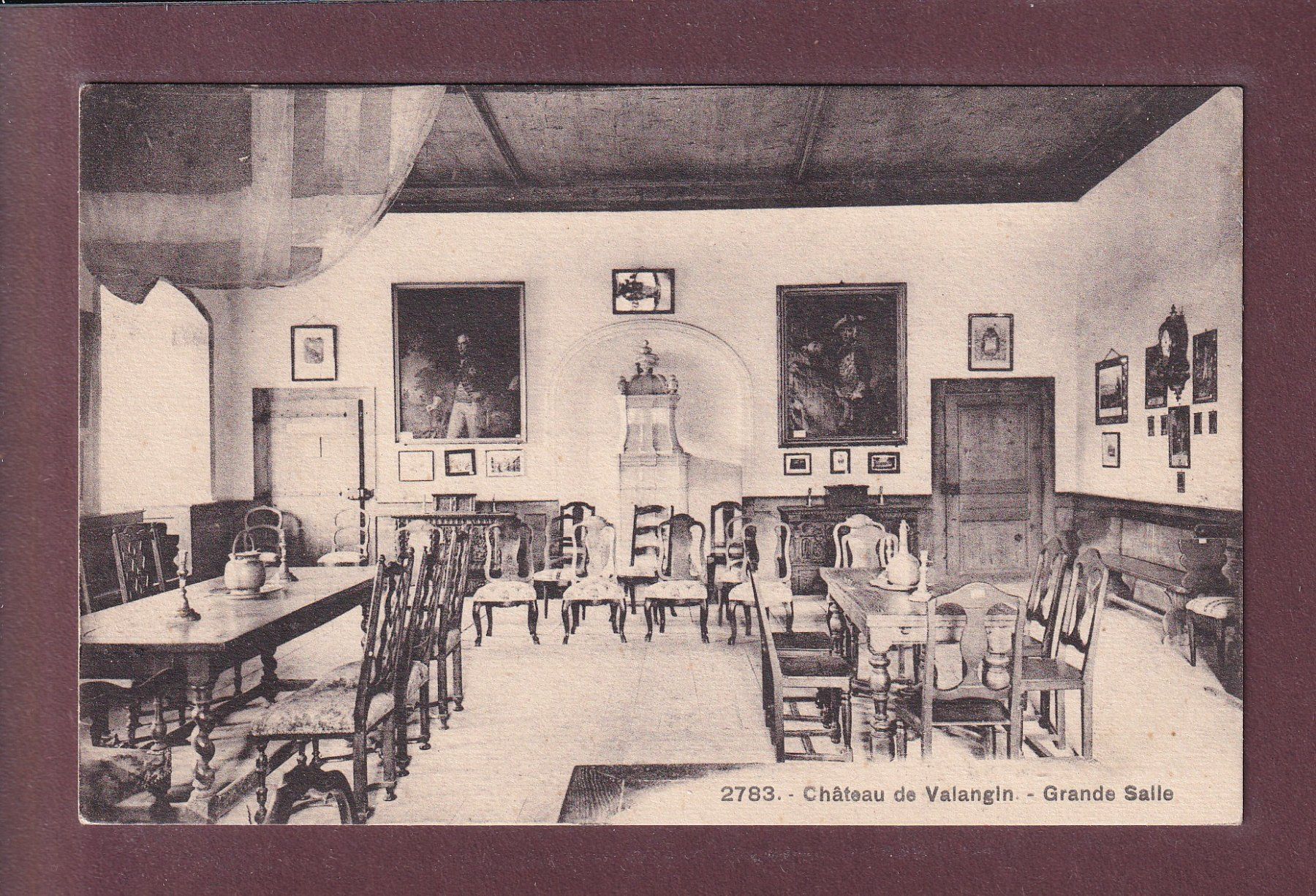 Cartoline postali: Château de VALANGIN - Grande Salle – Usato da Pully venduto da nicecards