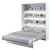 Schrankbett EMIL Vertikal Weiss/Hochglanz + LED - 160x200cm