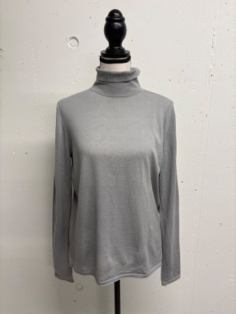 Drykorn Rollkragenpullover grau Langarm Gr. M Wolle Merino