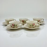 Service à thé LANGENTHAL vintage: 5 tasses et sous-tasses