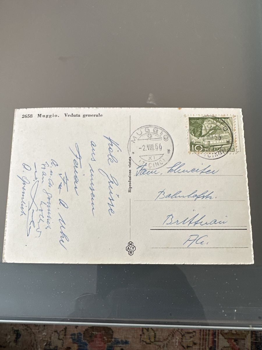 Ansichtskarten: Muggio 1956 – Gebraucht aus Morbio Inferiore von Ecod 1