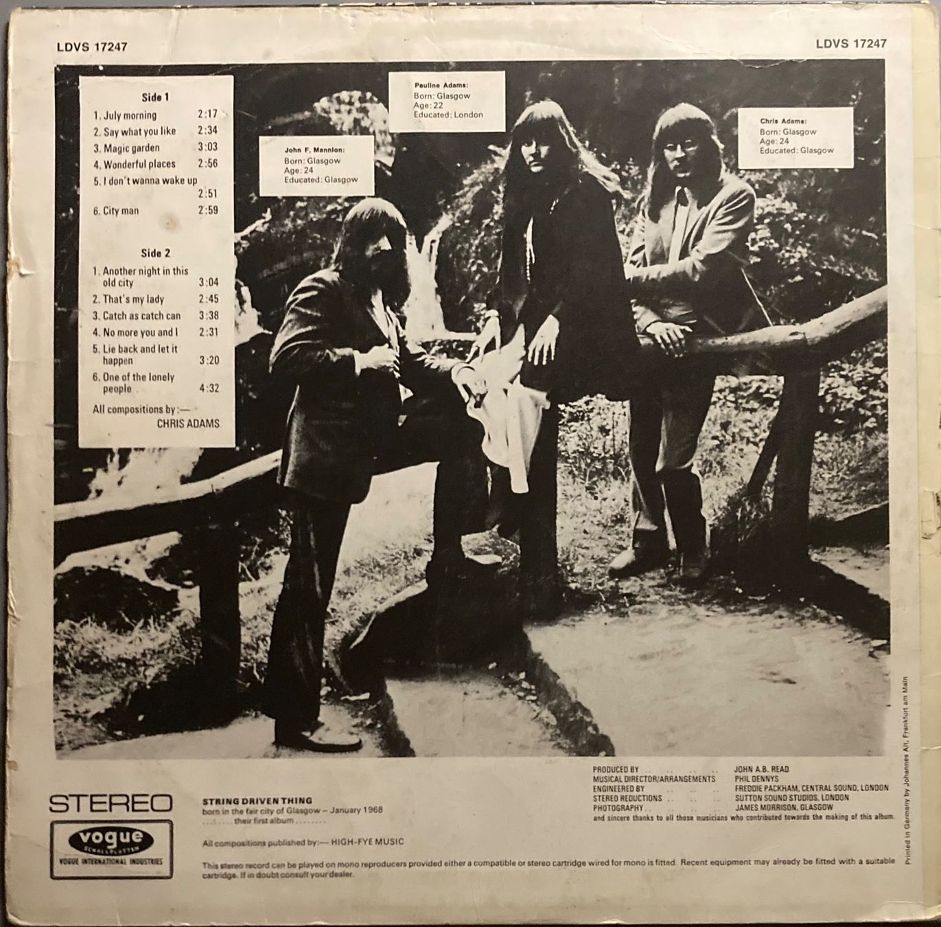 Schallplatten: STRING DRIVEN THING - STRING DRIVEN THING – Gebraucht aus Poliez-Pittet von Newtown-Records 1