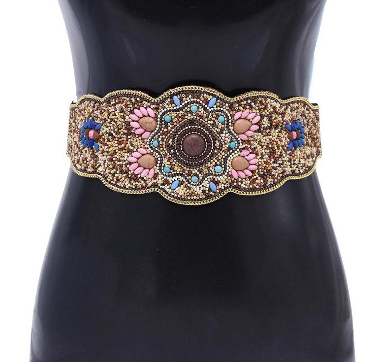 Gürtel: Elastischer Ethno Bohemien Gürtel Ceinture bohème ethnique – Neu und originalverpackt aus Lausanne von FASHION-WORLD-SHOP