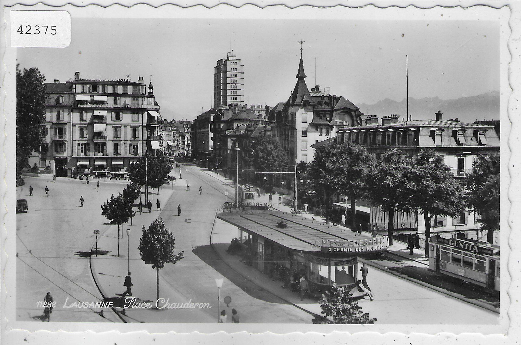 Cartoline postali: Lausanne - Place Chauderon - Tram Tramway – Usato da Ettingen venduto da Kartenplanet