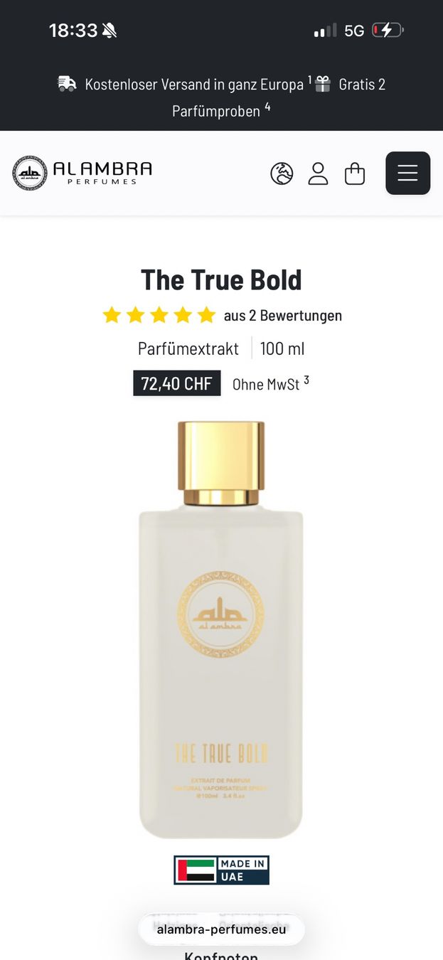 Profumi & Eau de Toilette: Al Ambra Extrait de Parfum 100ml – Nuovo e nell'imballaggio originale da Schlieren venduto da -medd- 3