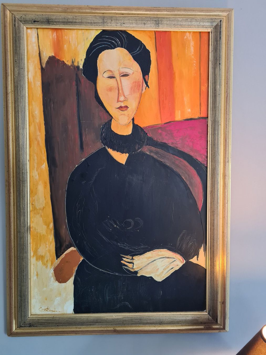 Dipinti: Grosses Portrait Gemälde n. Amadeo Modigliani – Usato da Rotkreuz venduto da Dobermann5 2