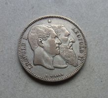 Belgien ++ 2.- Francs 1880, gute Erhaltung
