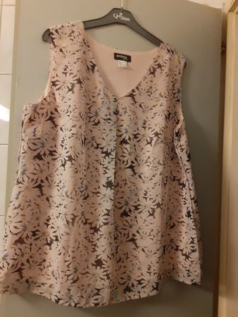 Damen Bluse Ambria ärmellos Blumenmuster rosa Grösse 44