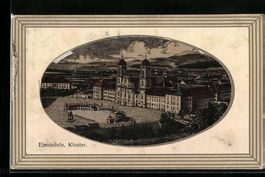 AK Einsiedeln, Partie am Kloster, 1914