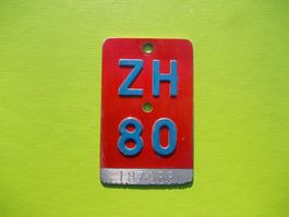 Velonummer / Fahrradnummer ZH 80