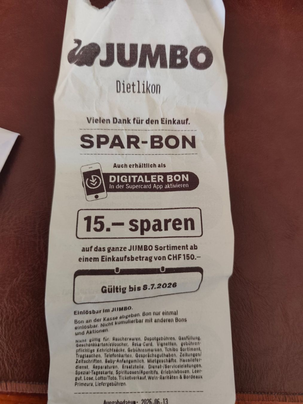 Bons: JUMBO-Gutschein – Neuf (Voir description) à Dielsdorf par Dadedadedada