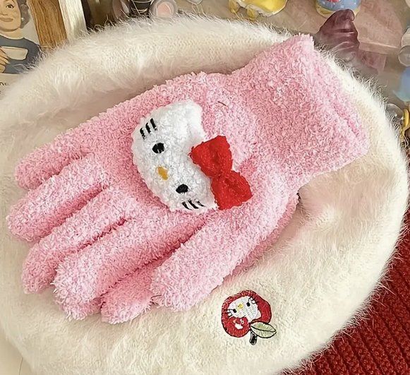 Kinderhandschuhe: FLAUSCHIGE HANDSCHUHE HELLO KITTY, ROSA NEU+OVP – Neu und originalverpackt aus Bad Ragaz von Schtupsi