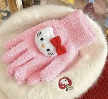 FLAUSCHIGE HANDSCHUHE HELLO KITTY, ROSA NEU+OVP
