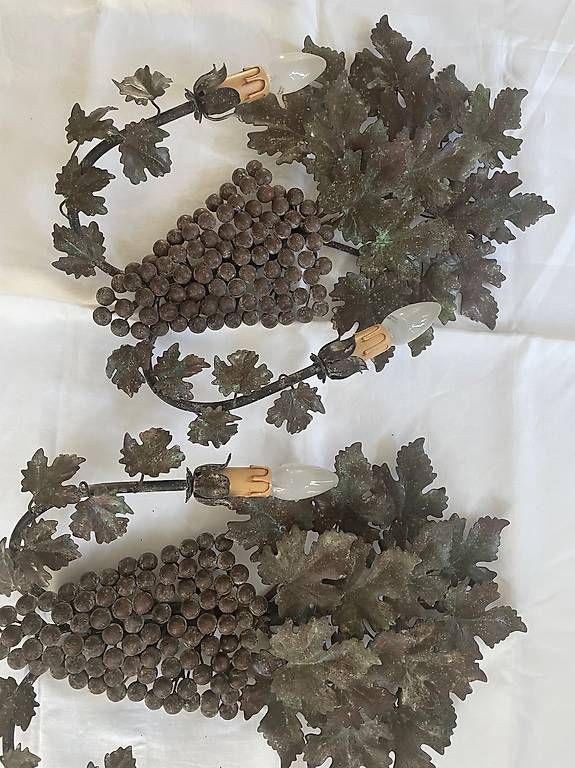 Lampade: Paire d appliques "vignes"  – Usato da Aigle venduto da Laurent1188 2