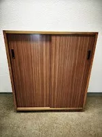 Vintage Kommode Schiebetüren Schrank Holzoptik  100x111x36cm
